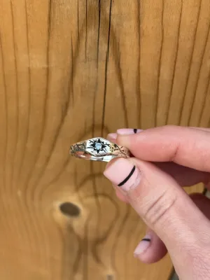 Silver x Montana Sapphire Petite "Aster"  Signet Ring- 9.25