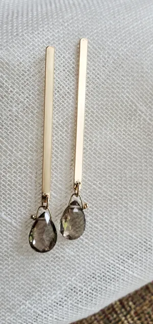 Simon & LuLu Champagne Quartz Earrings