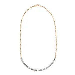 Simone Partial Tennis Necklace - White Diamond