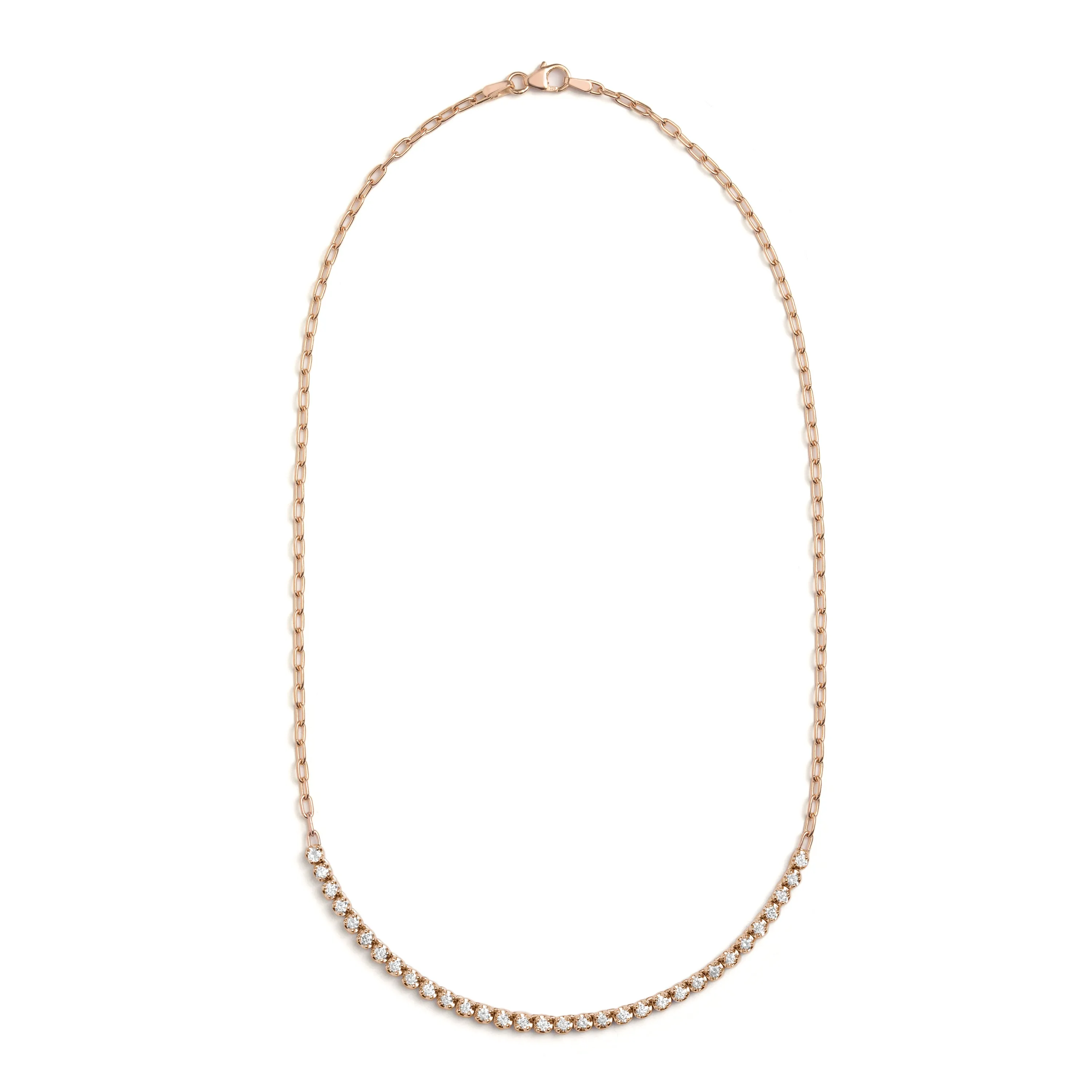 Simone Partial Tennis Necklace - White Diamond