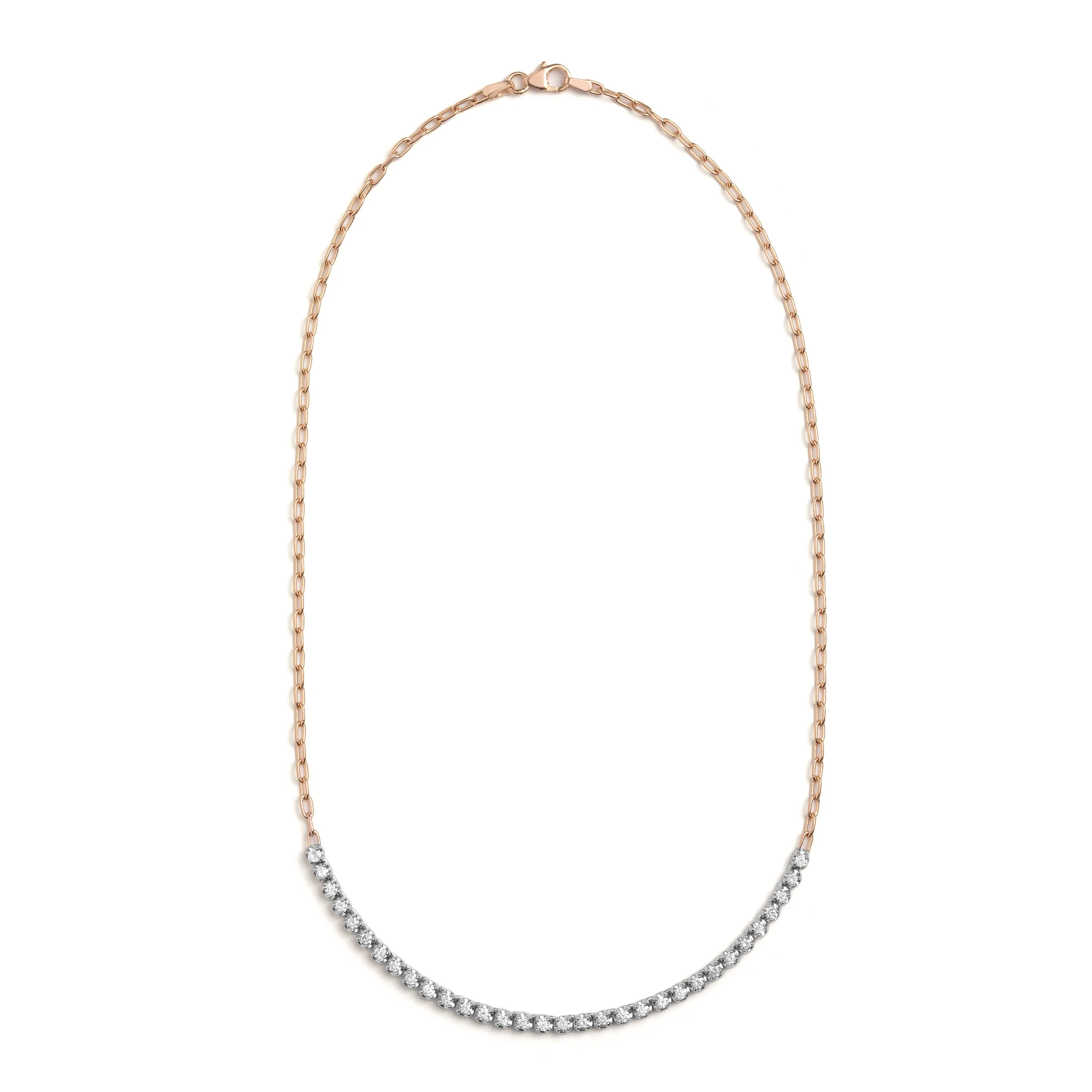 Simone Partial Tennis Necklace - White Diamond