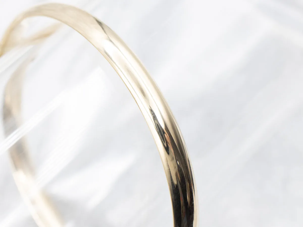 Simple Polished Gold Hinged Bangle Bracelet