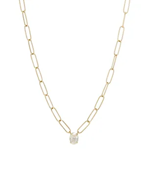 Single Diamond Paperclip Necklace