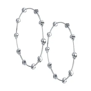 SKLV by Sokolov - Skulls Hoop Silver Earrings, Extra Large