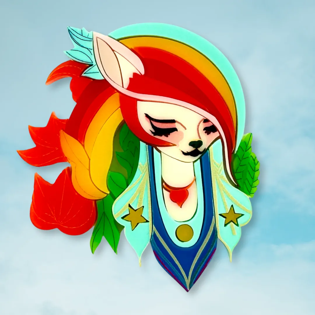 Sky the Fabulous fox 🌈 - Brooch