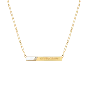 Slash Engravable Necklace with Diamond Accents