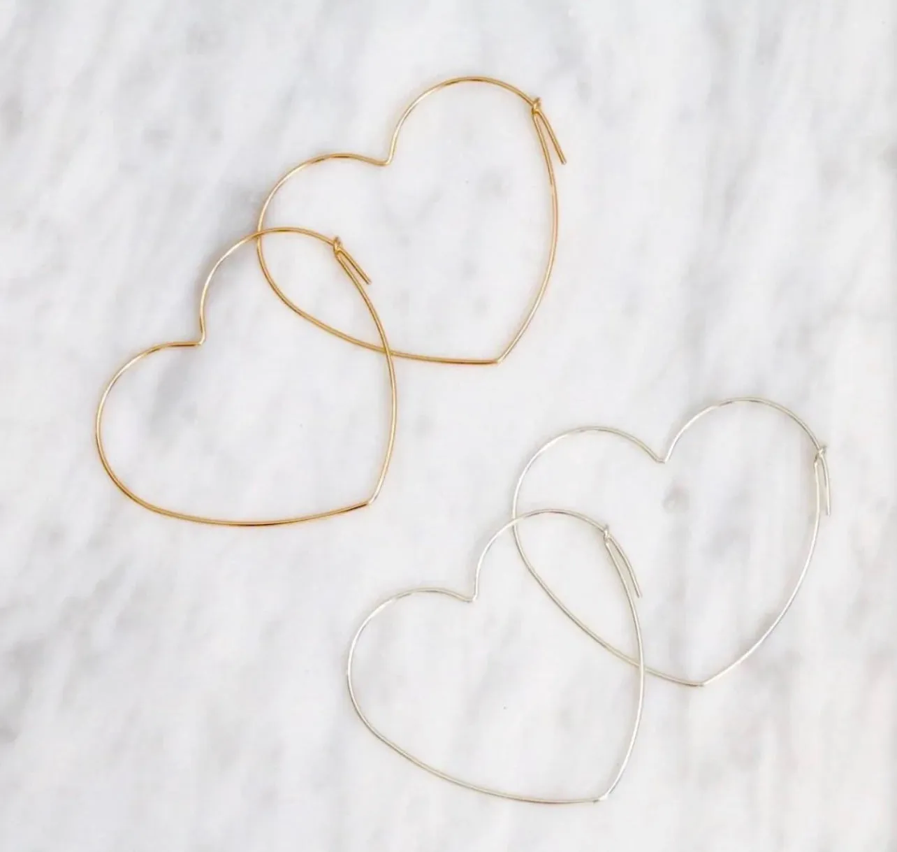 Sleek Big Heart Hoop Earrings