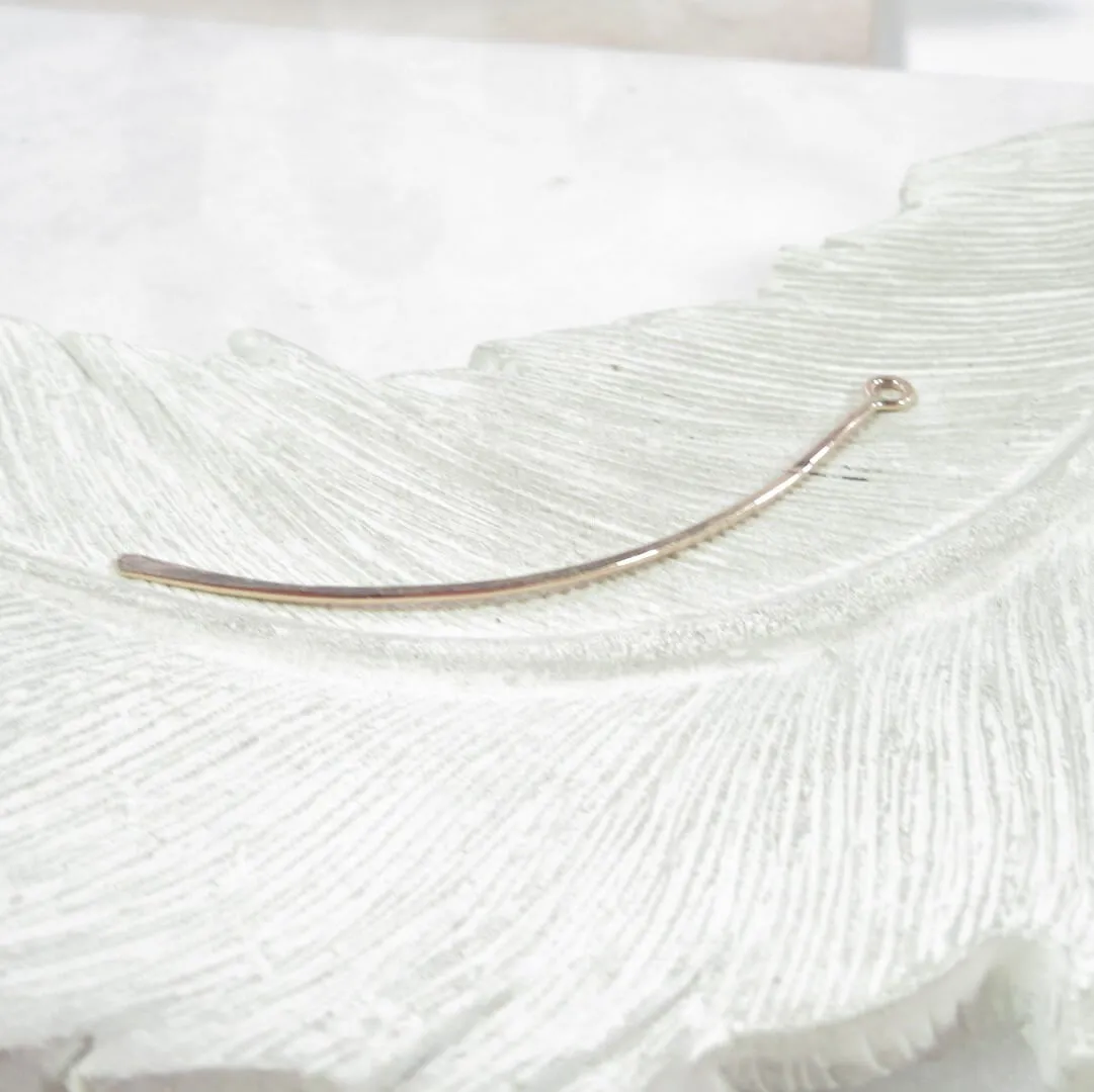 Slim Bent Bar  - 1 inch, 1.5 inch, 2 inch, 1mm, Your Choice of Metals