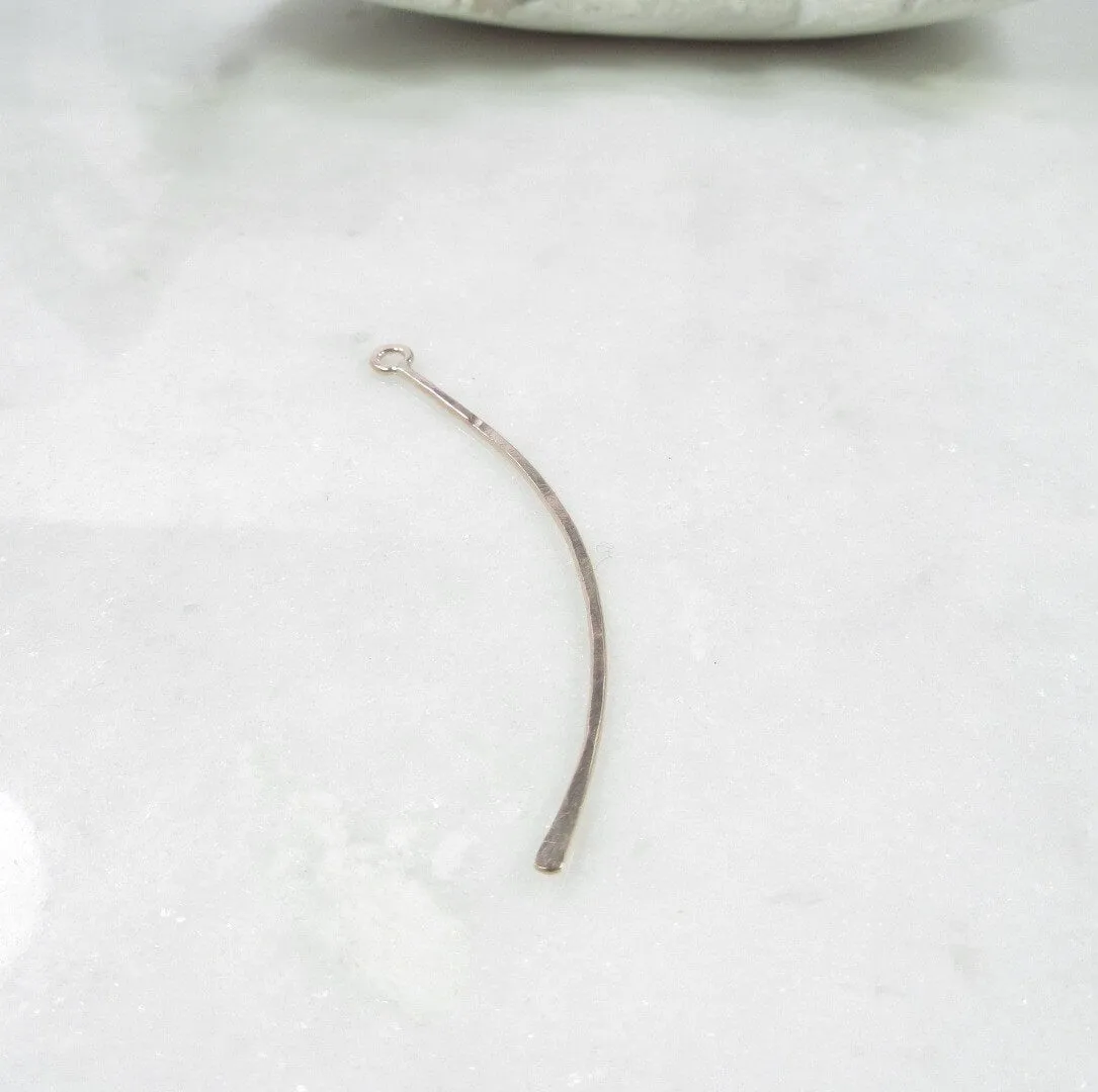 Slim Bent Bar  - 1 inch, 1.5 inch, 2 inch, 1mm, Your Choice of Metals