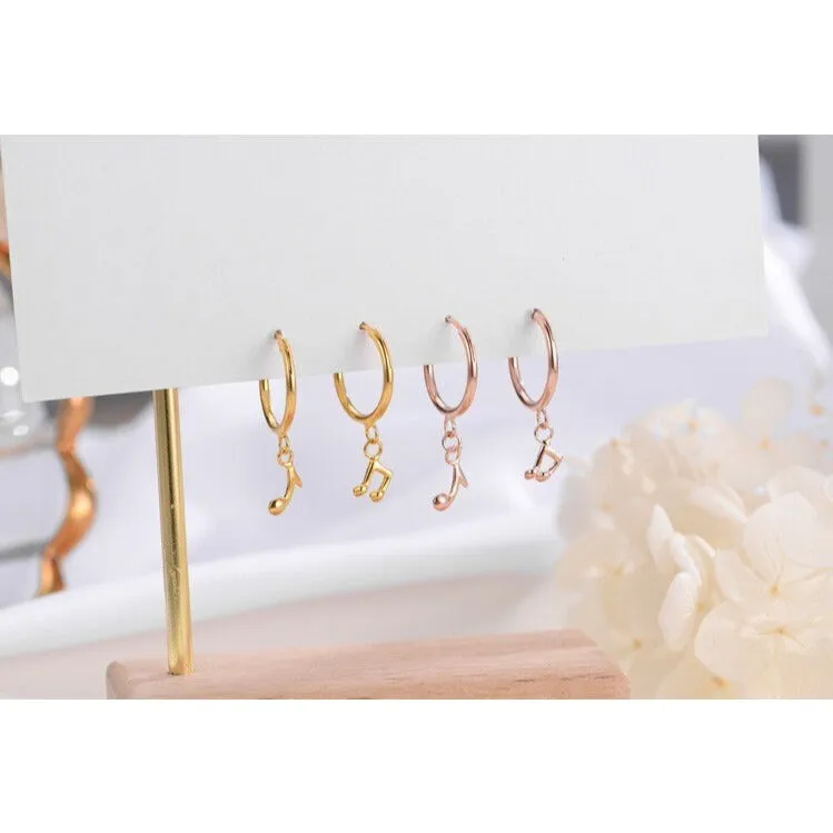 Small Dangle Huggie Hoop Earrings-SH029