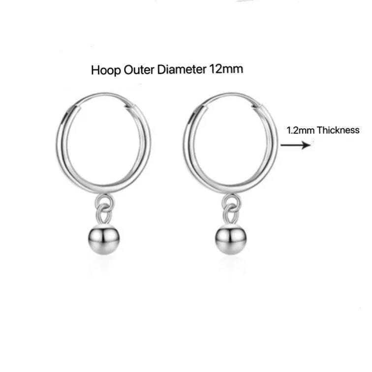 Small Dangle Huggie Hoop Earrings-SH029
