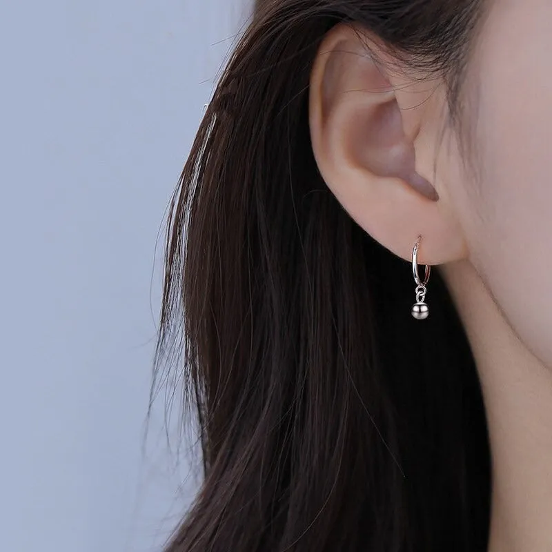 Small Dangle Huggie Hoop Earrings-SH029