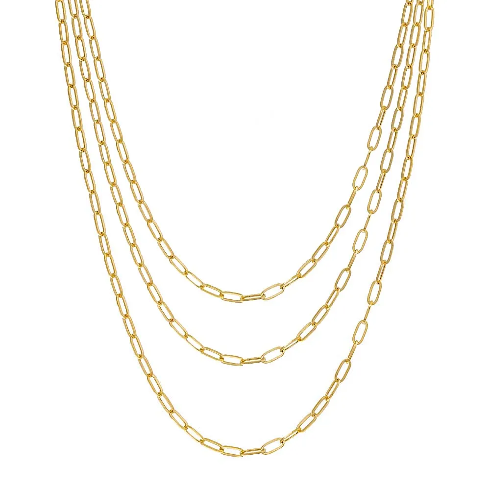 Small Paperclip Necklace 14K