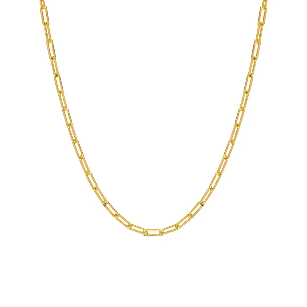 Small Paperclip Necklace 14K