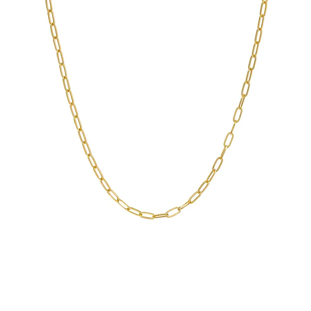 Small Paperclip Necklace 14K