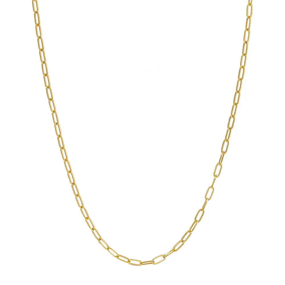 Small Paperclip Necklace 14K