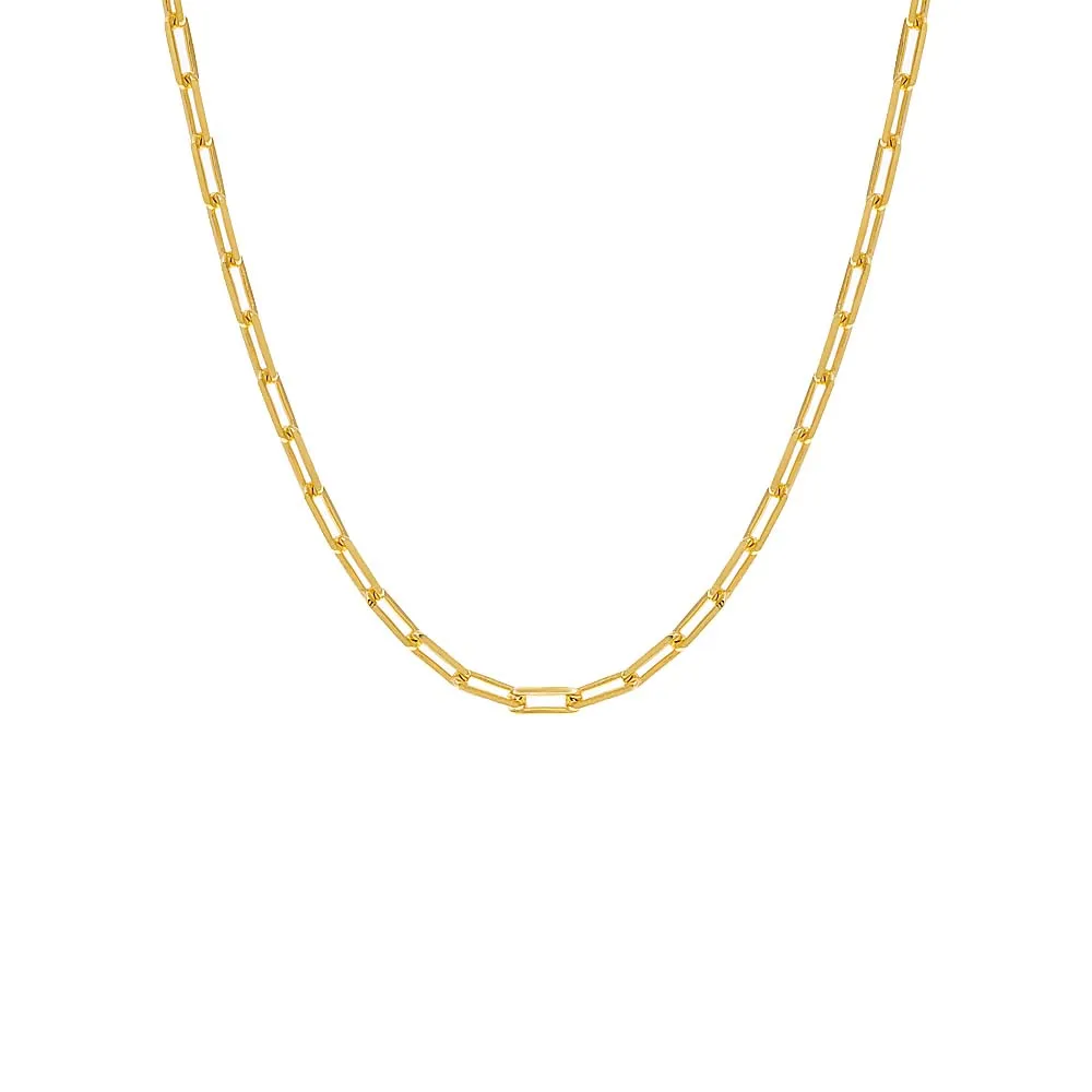 Small Paperclip Necklace 14K