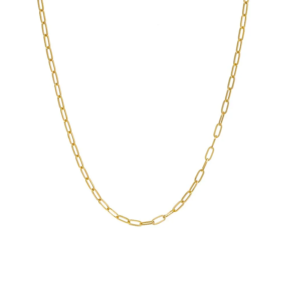 Small Paperclip Necklace 14K