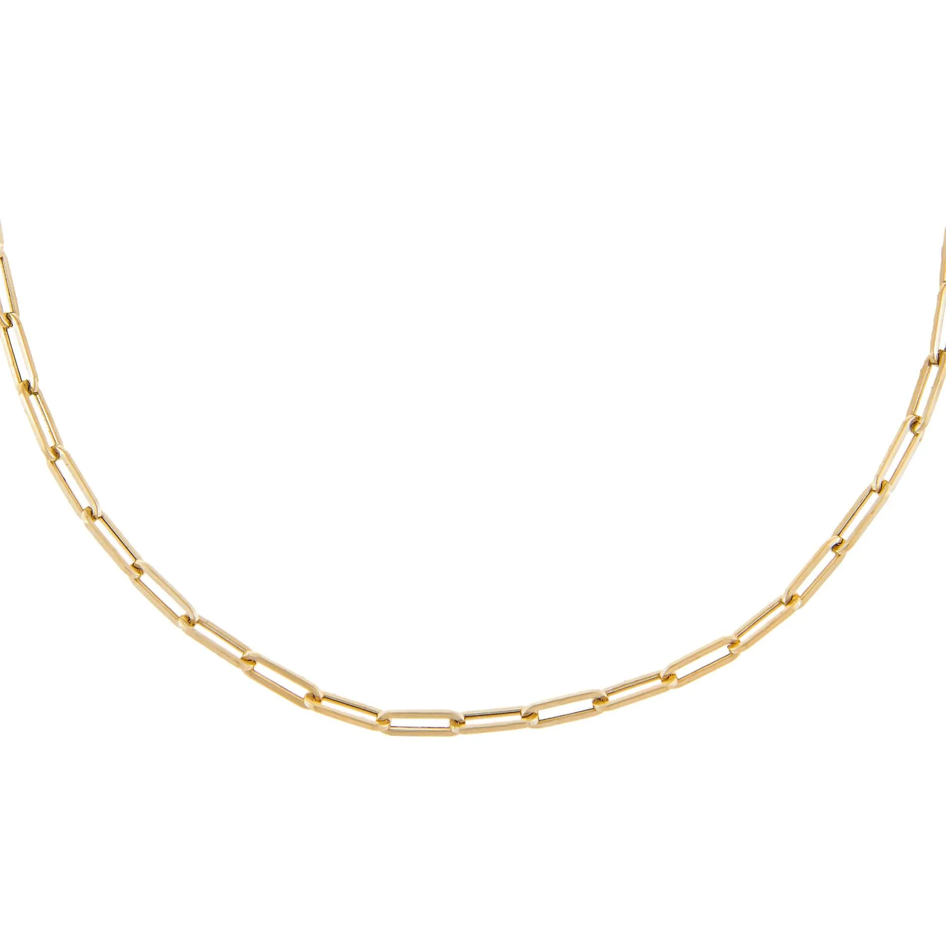 Small Paperclip Necklace 14K