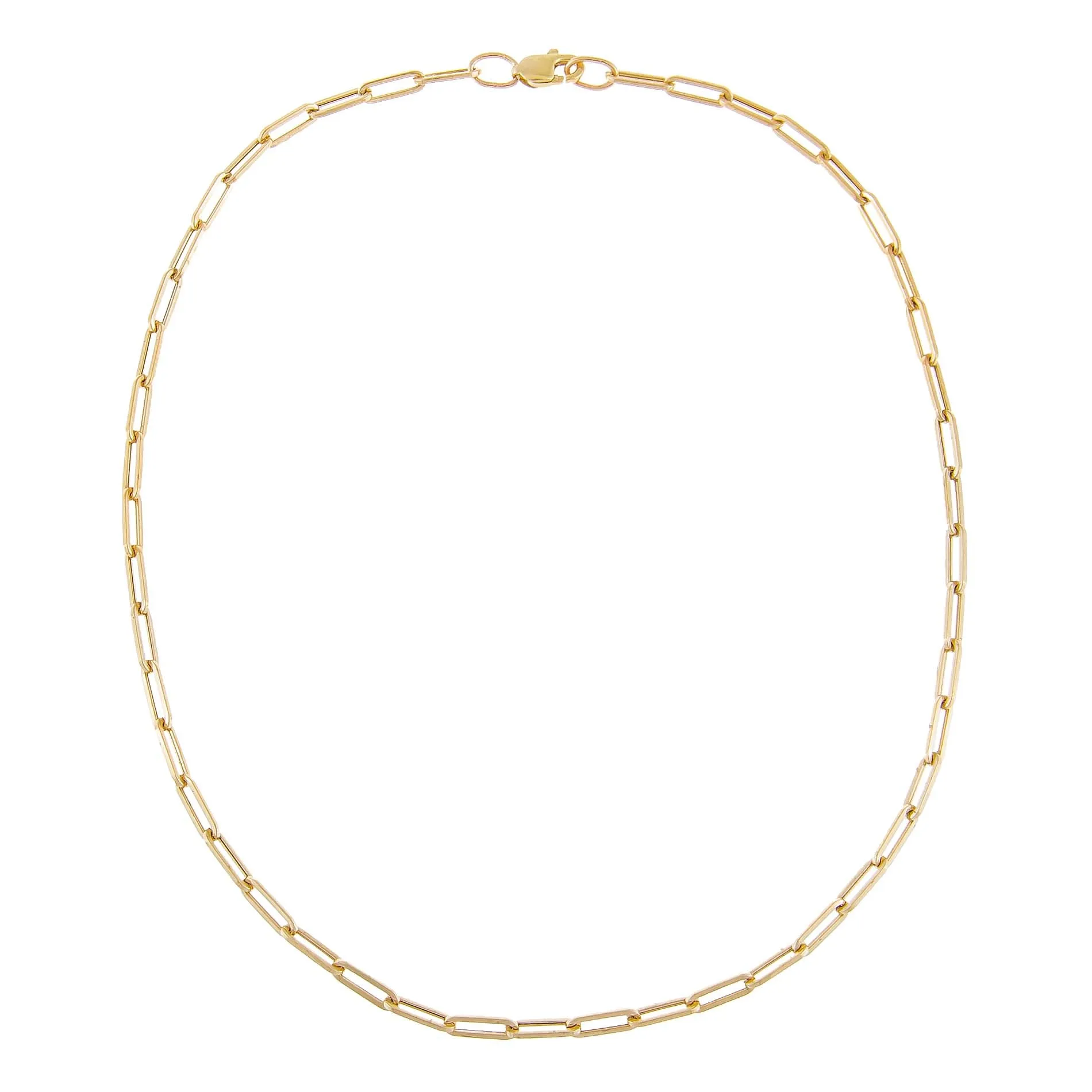 Small Paperclip Necklace 14K