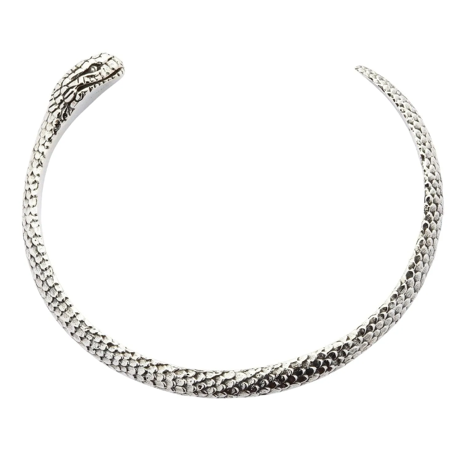 Snake Head Sterling Silver Women's Gothic Cuff