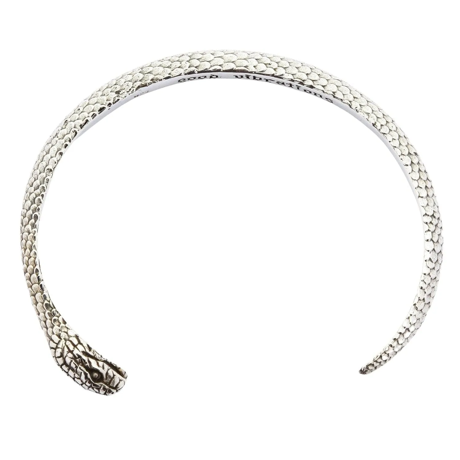 Snake Head Sterling Silver Women's Gothic Cuff