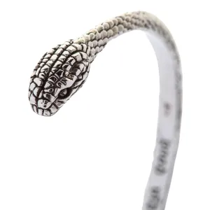 Snake Head Sterling Silver Women's Gothic Cuff