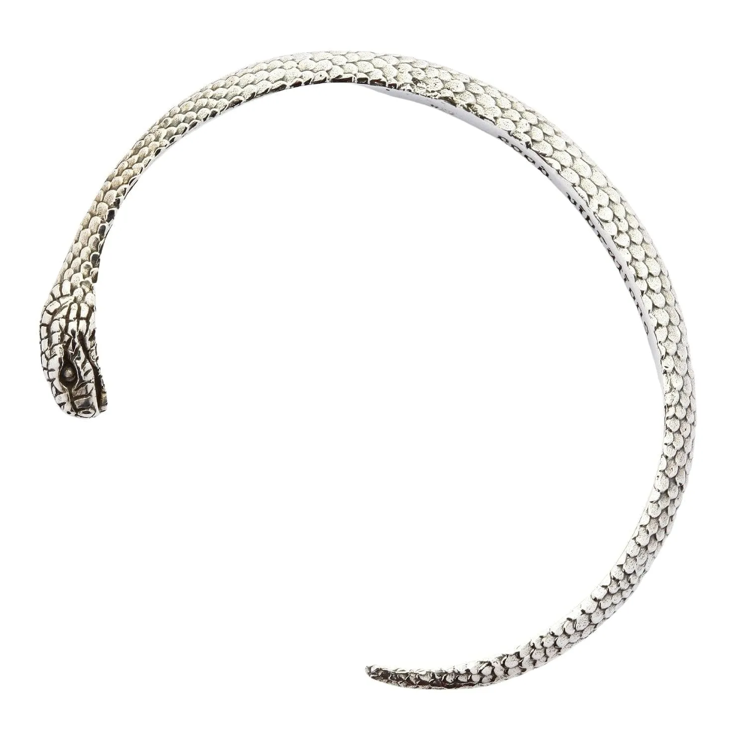 Snake Head Sterling Silver Women's Gothic Cuff