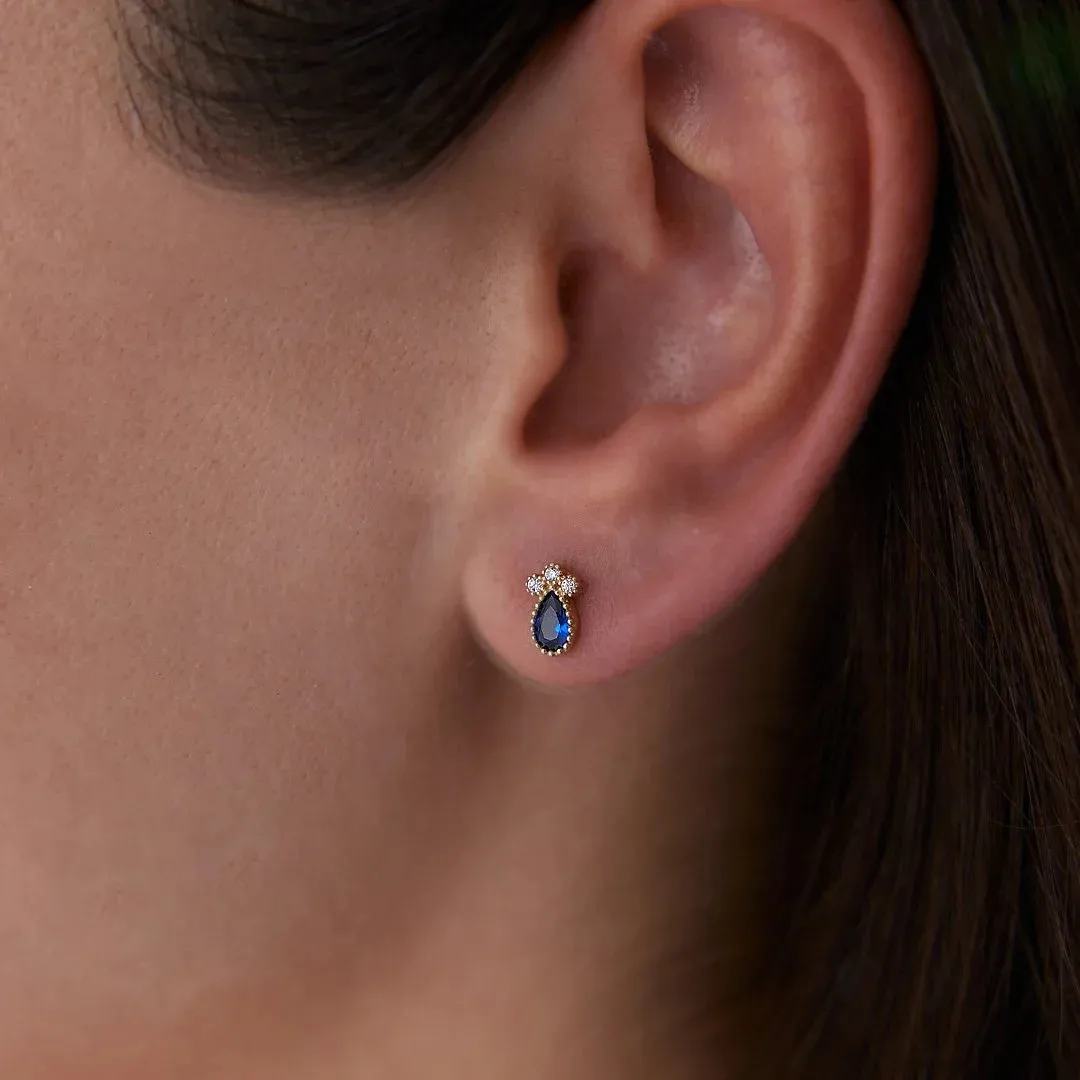 SOLID GOLD EMERALD STONE PIERCING