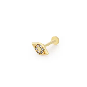 SOLID GOLD EVIL EYE PIERCING
