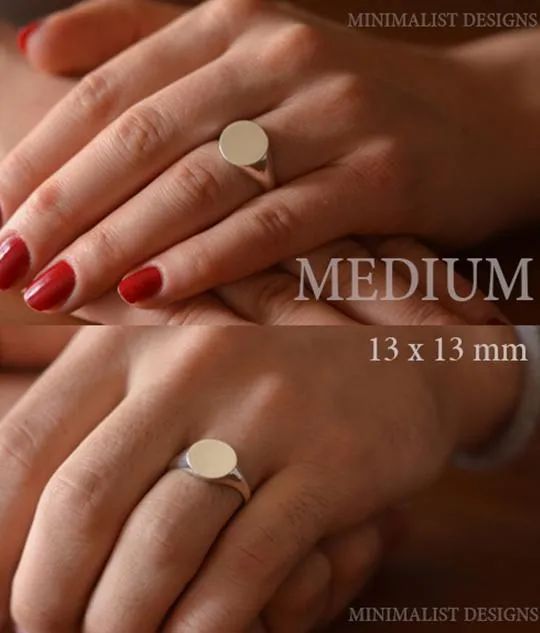 Solid Gold Personalized Block Monogram Signet Ring
