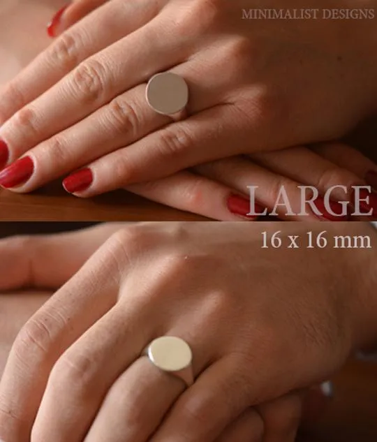 Solid Gold Personalized Block Monogram Signet Ring