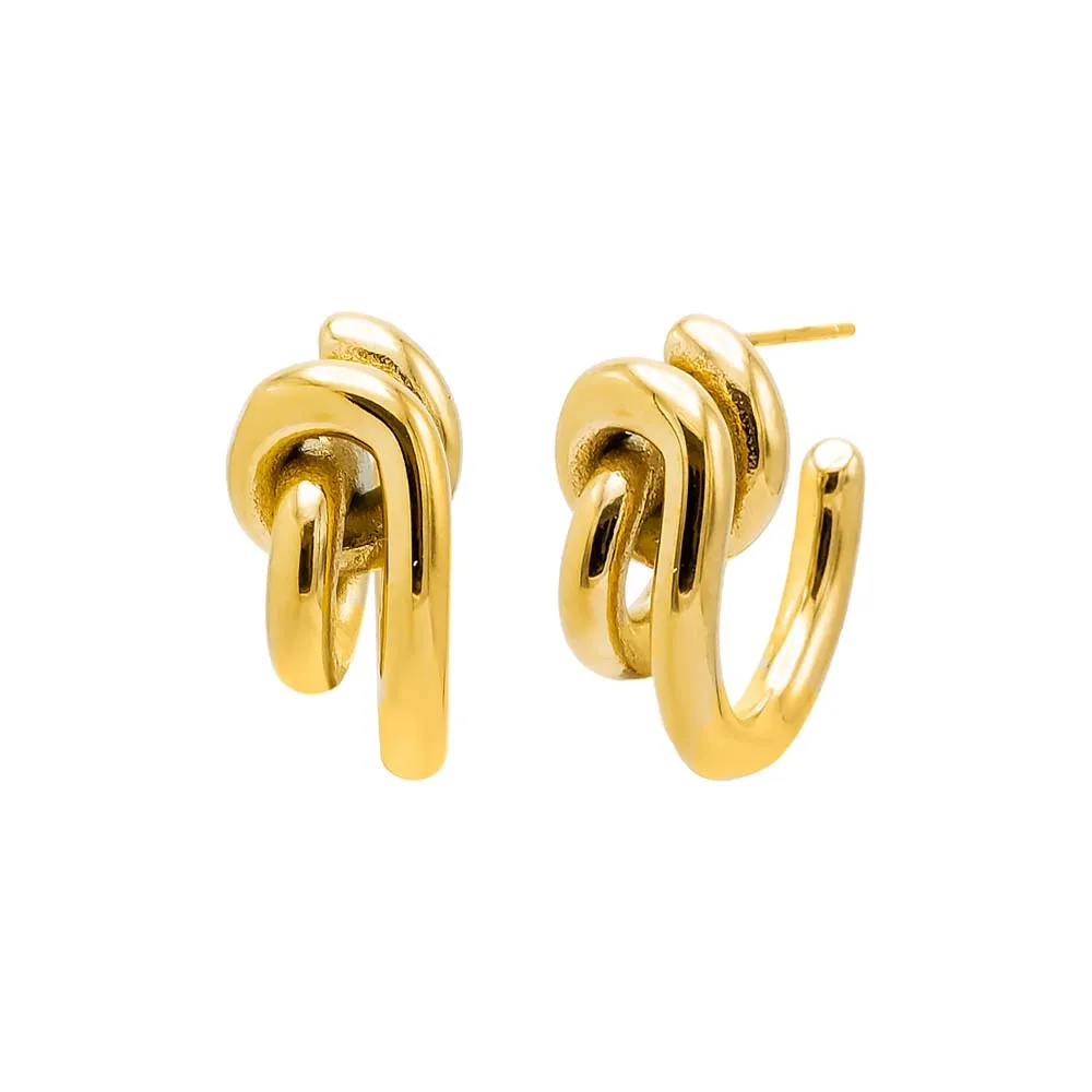 Solid Knot Looped Hoop Earring