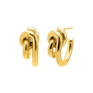 Solid Knot Looped Hoop Earring
