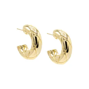 Solid Lined Hoop Earring