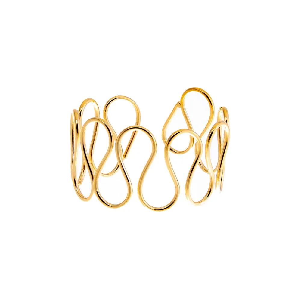 Solid Looped Open Cuff Bangle Bracelet