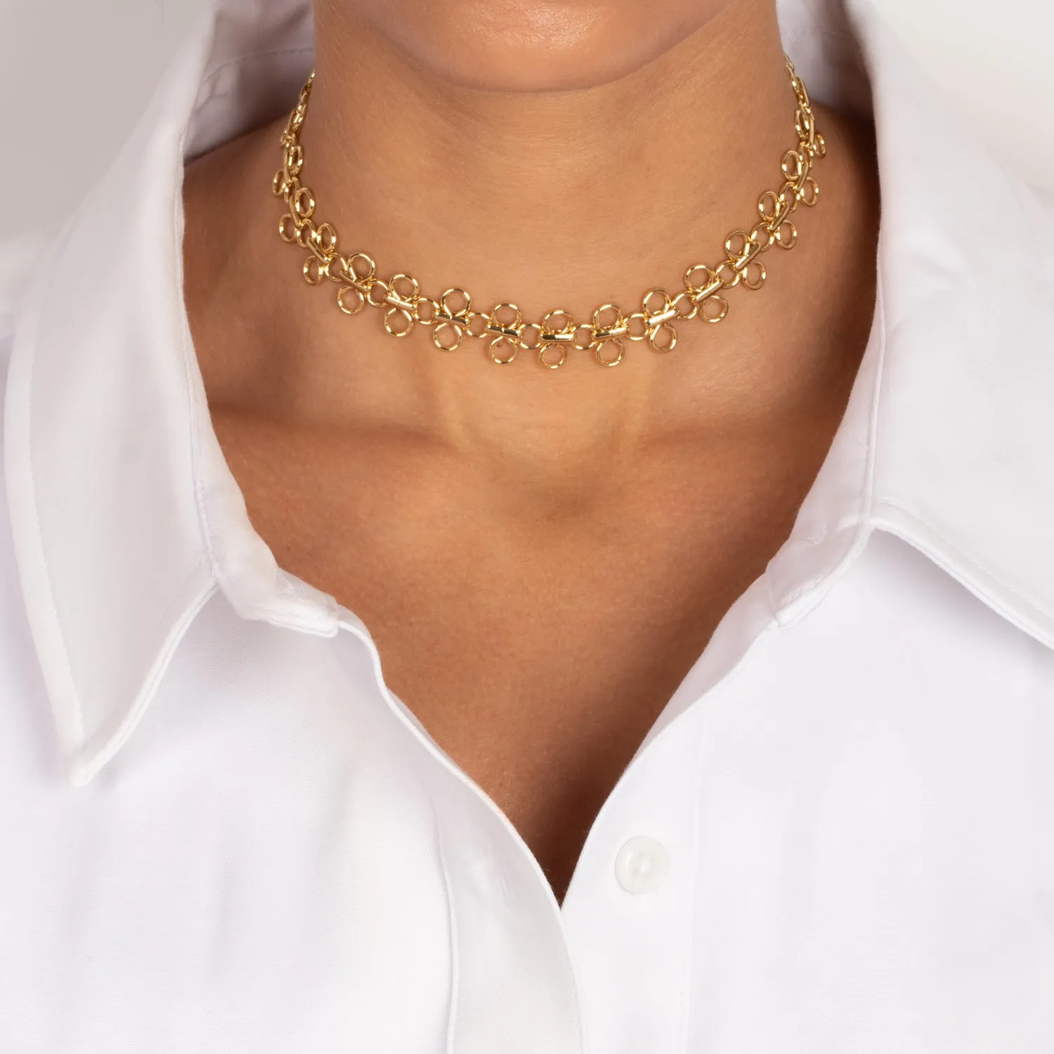 Solid Open Circle Link Chain Choker