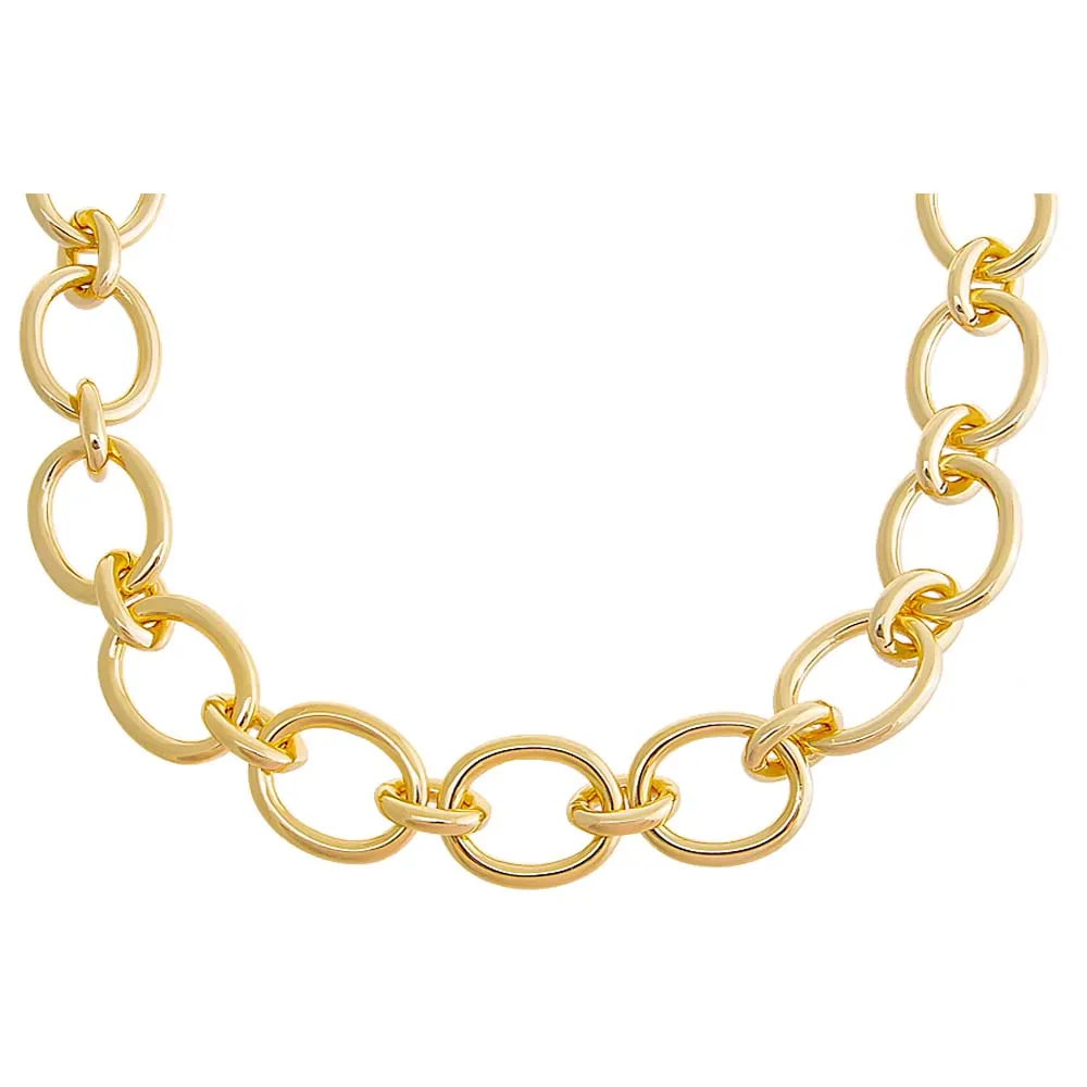 Solid Open Circle Link Choker Necklace