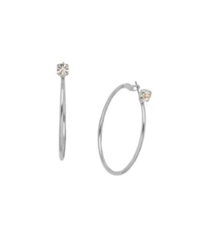 Sorrelli Mini Serafina Hoop Earrings - Palladium Crystal