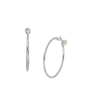 Sorrelli Mini Serafina Hoop Earrings - Palladium Crystal