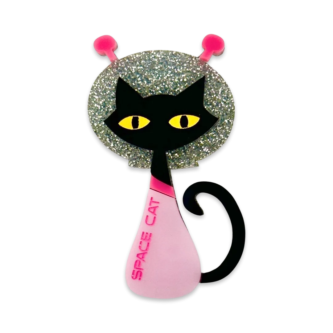 Space Kitty pink - brooch