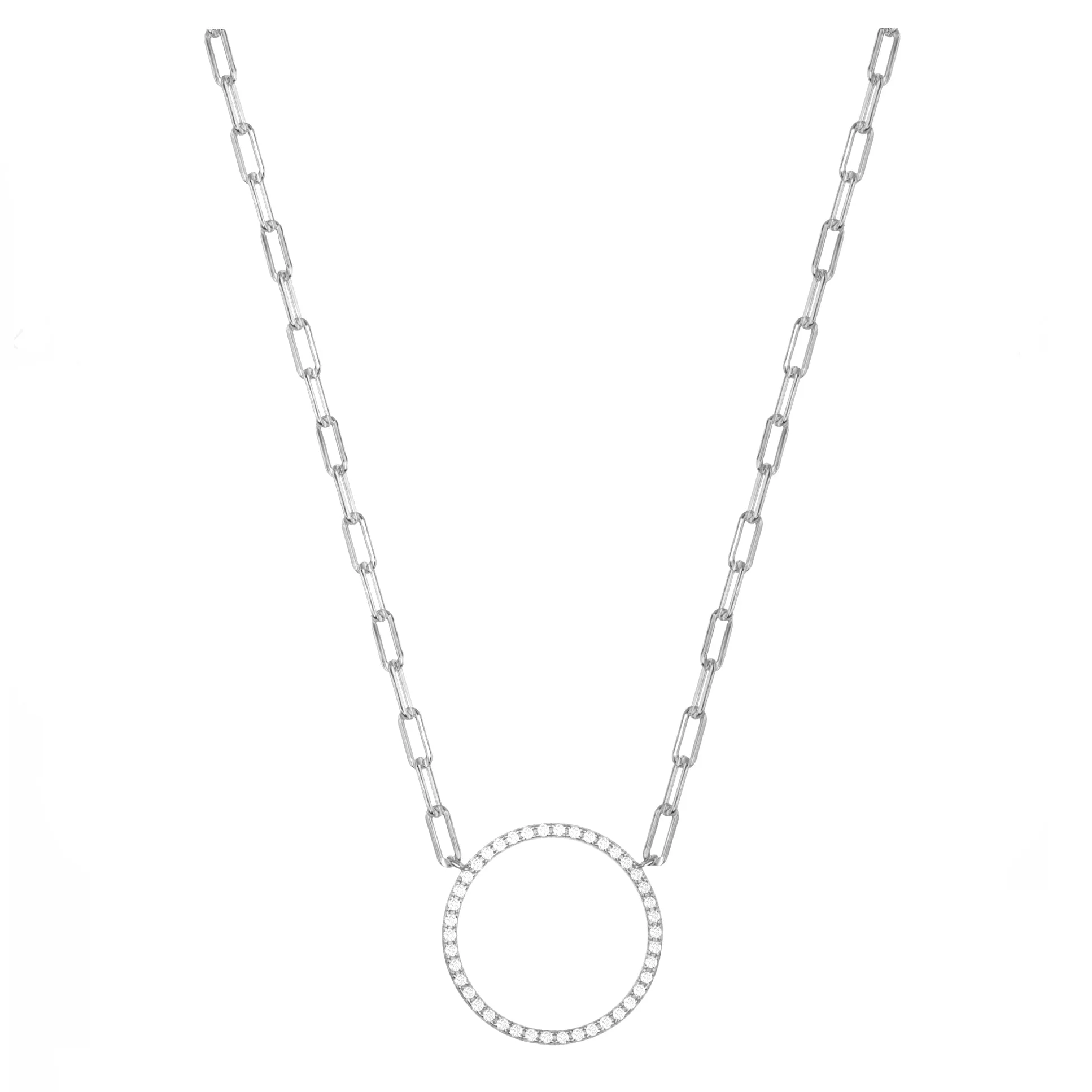 Sparkle Circle Paperclip Necklace