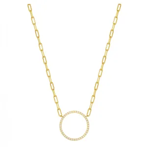 Sparkle Circle Paperclip Necklace