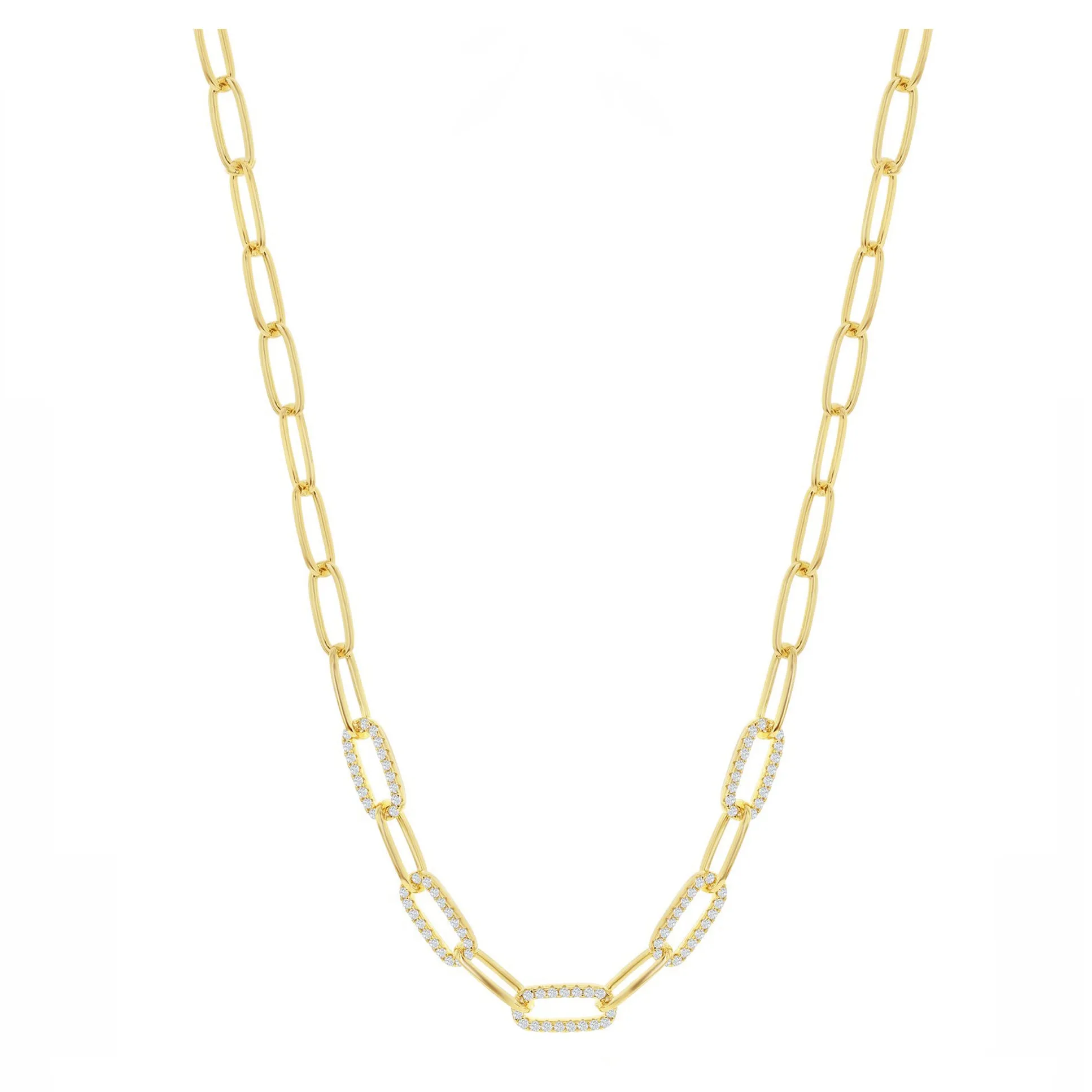 Sparkle Link Paperclip Necklace