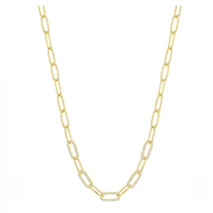 Sparkle Link Paperclip Necklace