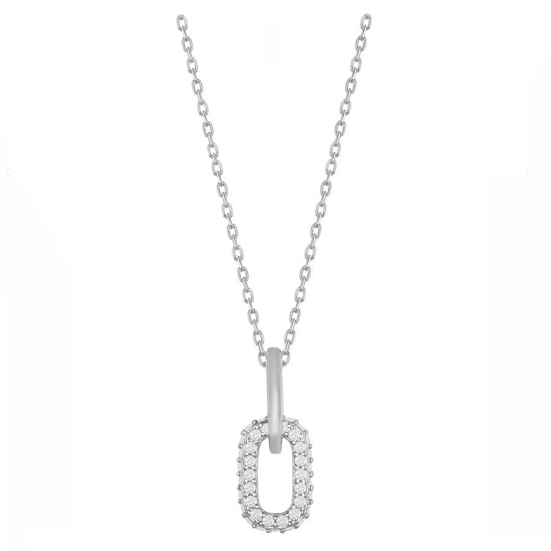 Sparkle Mini Paperclip Pendant Necklace