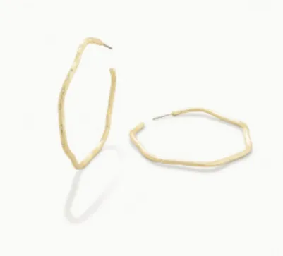 Spartina - Earrings - Sand Bar Wave 50mm Hoop - White Opal
