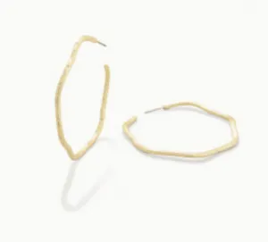 Spartina - Earrings - Sand Bar Wave 50mm Hoop - White Opal