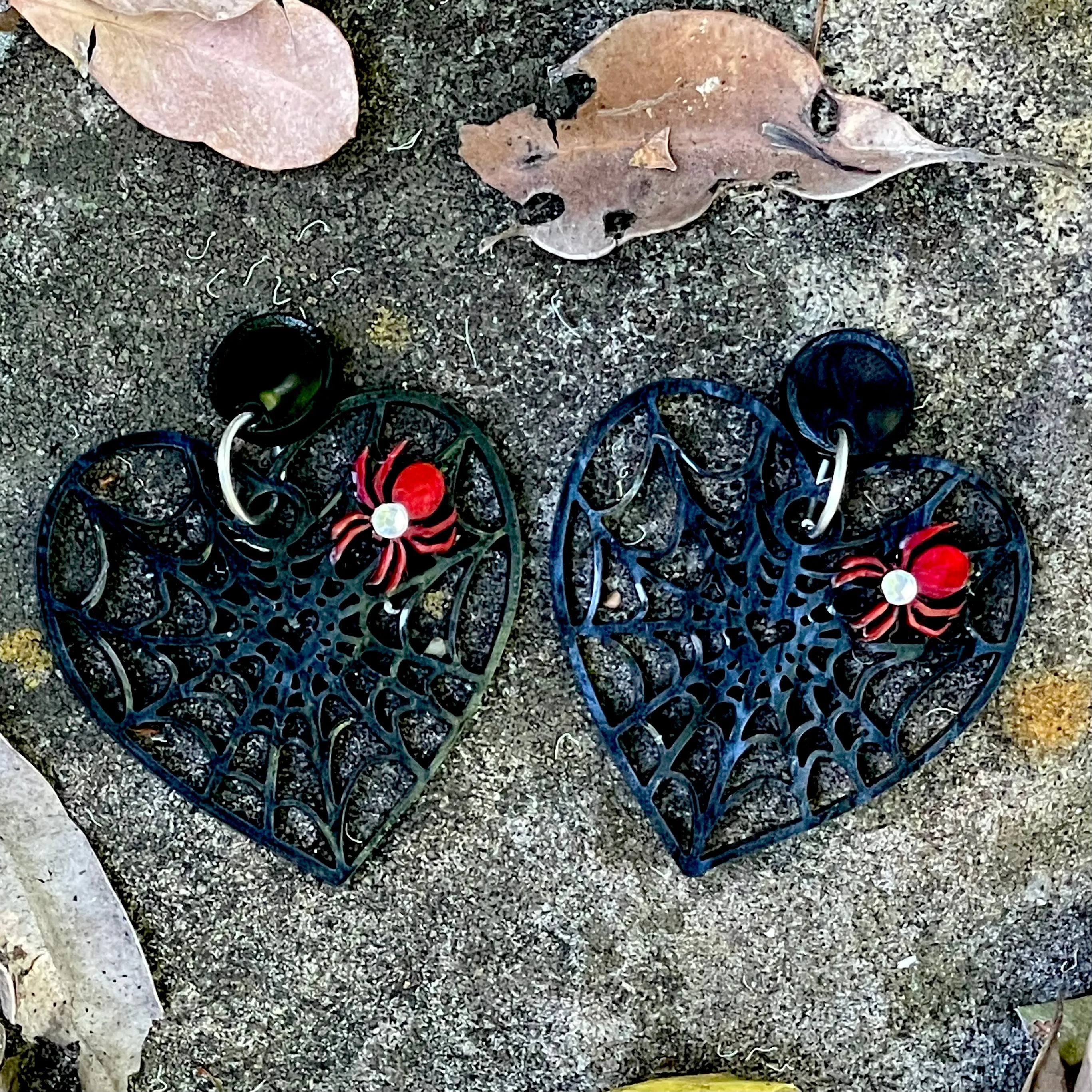 Spider heart  - Earrings