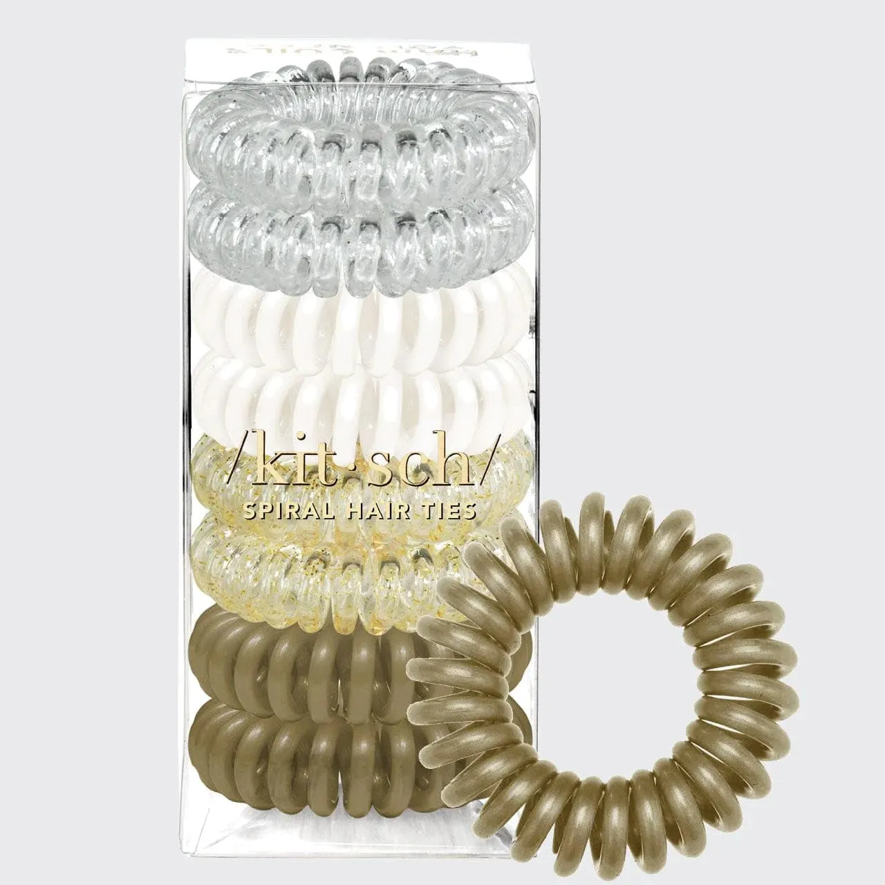Spiral Hair Ties for Women, Coil Hair Ties for Thick Hair, No Crease Hair Tie, Spiral Hair Ties No Damage, Hair Coils & Phone Cord Hair Ties, 8Pcs (Brunette) - Valentines Day Gifts
